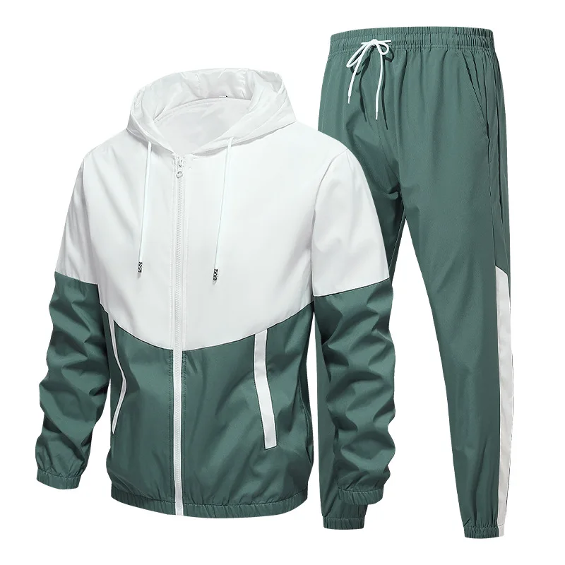 

Мужской комплект спортивной одежды Qui Dry для бега на открытом воздухе Jaet up orm Spring Autumn Long Sve Long Pants Fiber Blend Casual