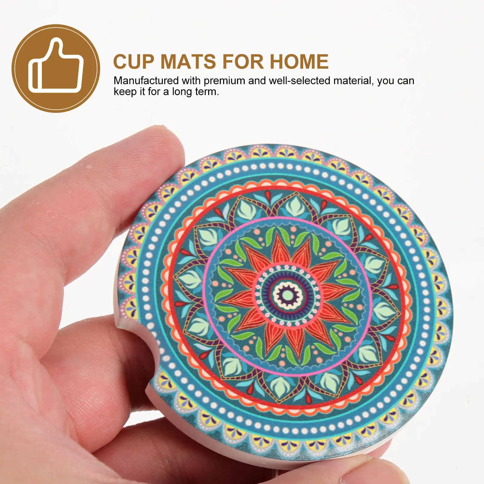 

6pcs Ceramic Coasters Absorbent Non Skid Vintage Mats for Coffee Table Teacup Pads Anti Scald Home Decor Insulated Pad