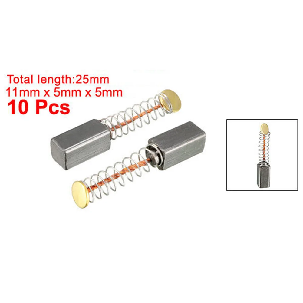 10pcs Carbon Brushes For Electric Motors 11x5x5mm High Quality Electric Drills Power Tool Replacement Accessories