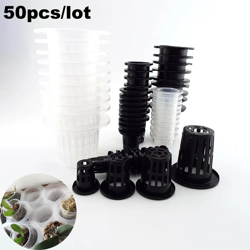 50 sztuk hydroponicznych Soilless Mesh roślin veg rosną przedszkole puchar garnki gąbka taca kosz z siatki Aeroponic Veg sadzarka klon kolonizacja