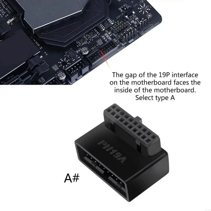 Адаптер разъема материнской платы компьютера USB 3,0 19P/20P 90 градусов L прямоугольный настольный преобразователь Конвертер