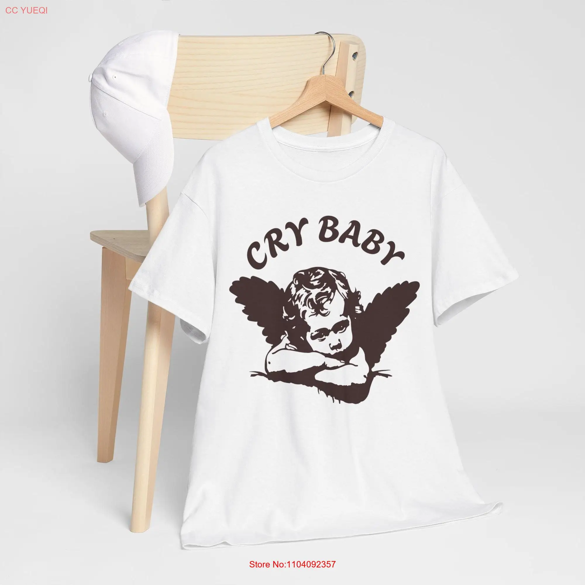 Cry Baby T Shirt Emotional Expression Whimsical Sensitive Soul Apparel Playful Typography Top long or short sleeves