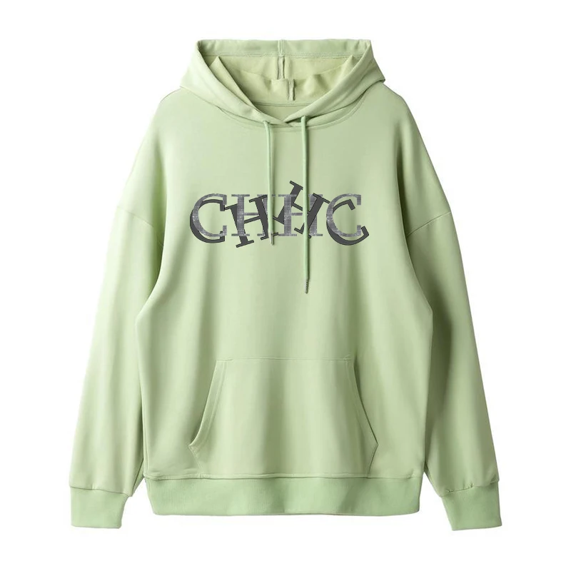 CH marca impresa mujer otoño Sudadera con capucha gamuza moda Color sólido 2025 invierno hombres mujeres Casual bolsillo deportes Sudadera con capucha
