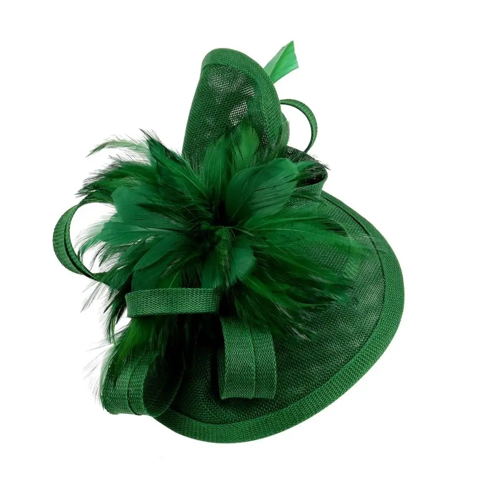 Exquisiter Feder-Fascinator-Hut für Partys, Eleganter Französischer Vintage-Kentucky-Hut mit Schleife, Retro-Teeparty-Hut, Hochzeits-Hut – Detail 7