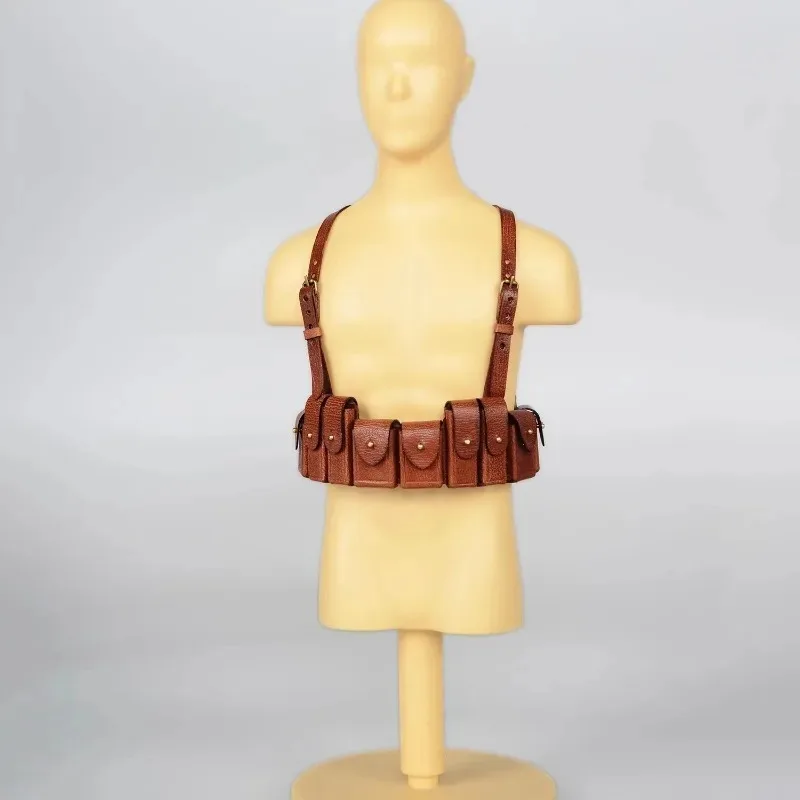 1/6 مقياس براون بولي Leather الجلود البني طوق جيوب متعددة بندقية الحافظة نموذج صالح 12 "ذكر الجندي عمل الشكل الجسم الملحقات #5