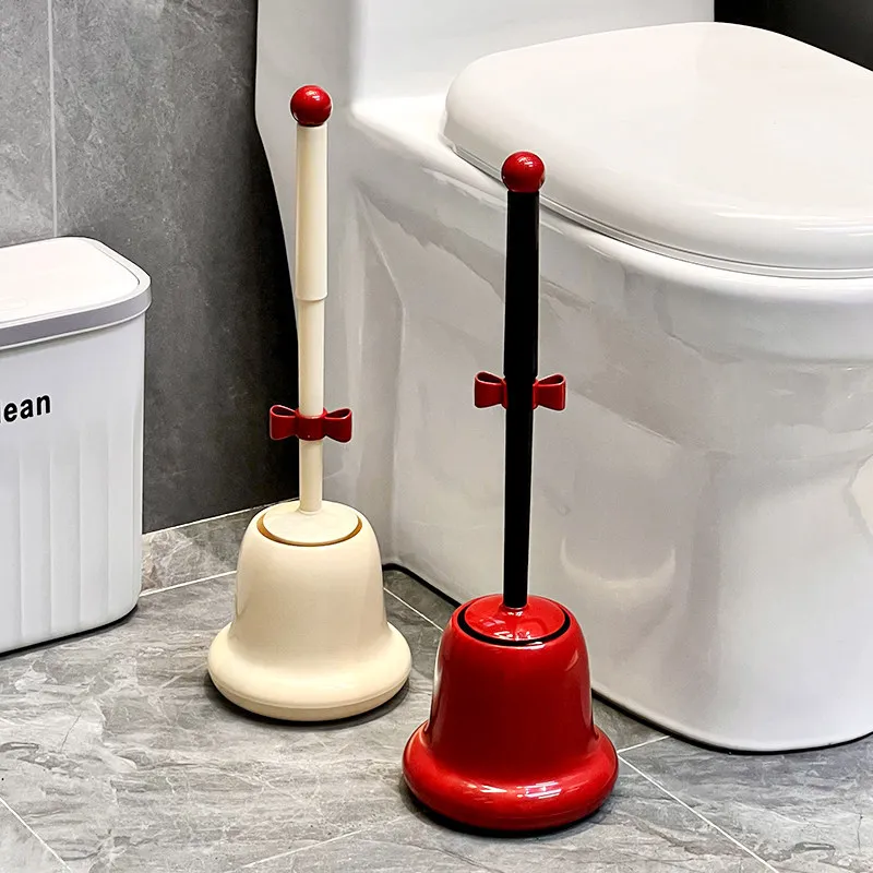 High value bell toilet brush household bathroom no dead ends long handle brush with base squat cleaning