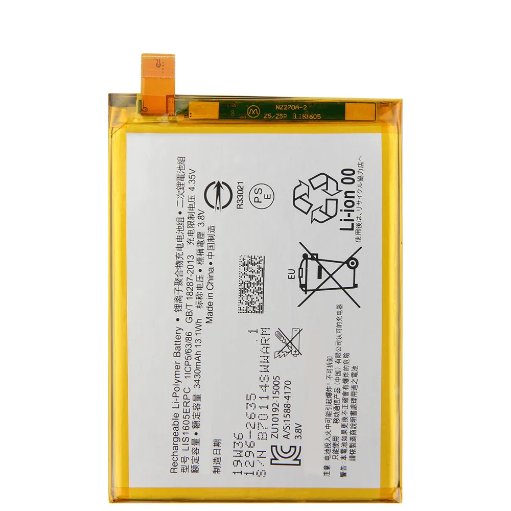 Production Date 2024 Replacement Battery For SONY Xperia Z5 Premium Z5P Dual E6853 E6883 LIS1605ERPC 3430mAh Phone Battery