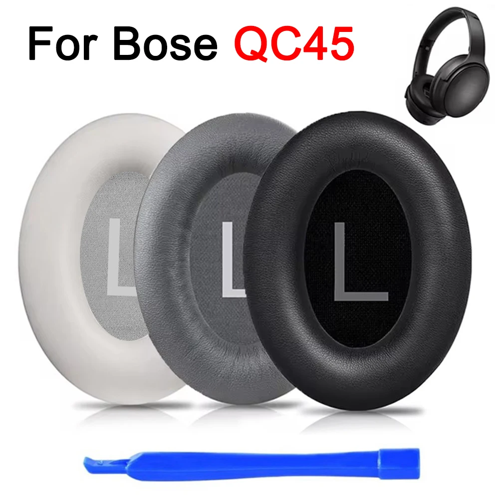 Almofadas de substituição para fone de ouvido bose quietcomfort qc45, espuma de memória, alta qualidade, couro para qc45