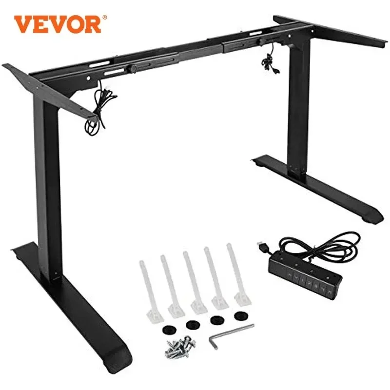 VEVOR Electric Height-Adjustable Desk 120kg Load Capacity Electric Lifting Table Frame Computer Desk Digital Remote Control