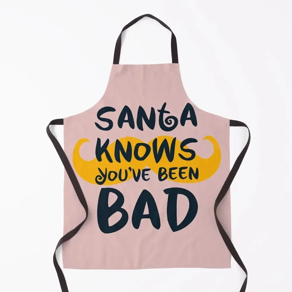 

Santa Knows You've Been Bad. Apron Woman Work Customizable Kitchen Utensils Apron