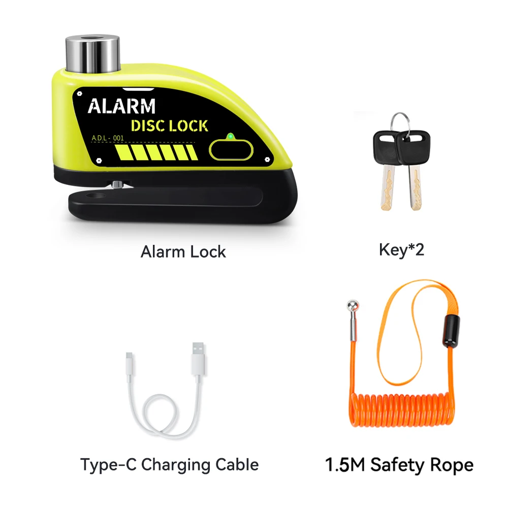 Extractme Motorfiets Alarm Schijfrem Slot 120dB Fietswiel Schijf Hangslot Beveiliging Anti-Diefstal Slot Scooter Alarma Motocicleta