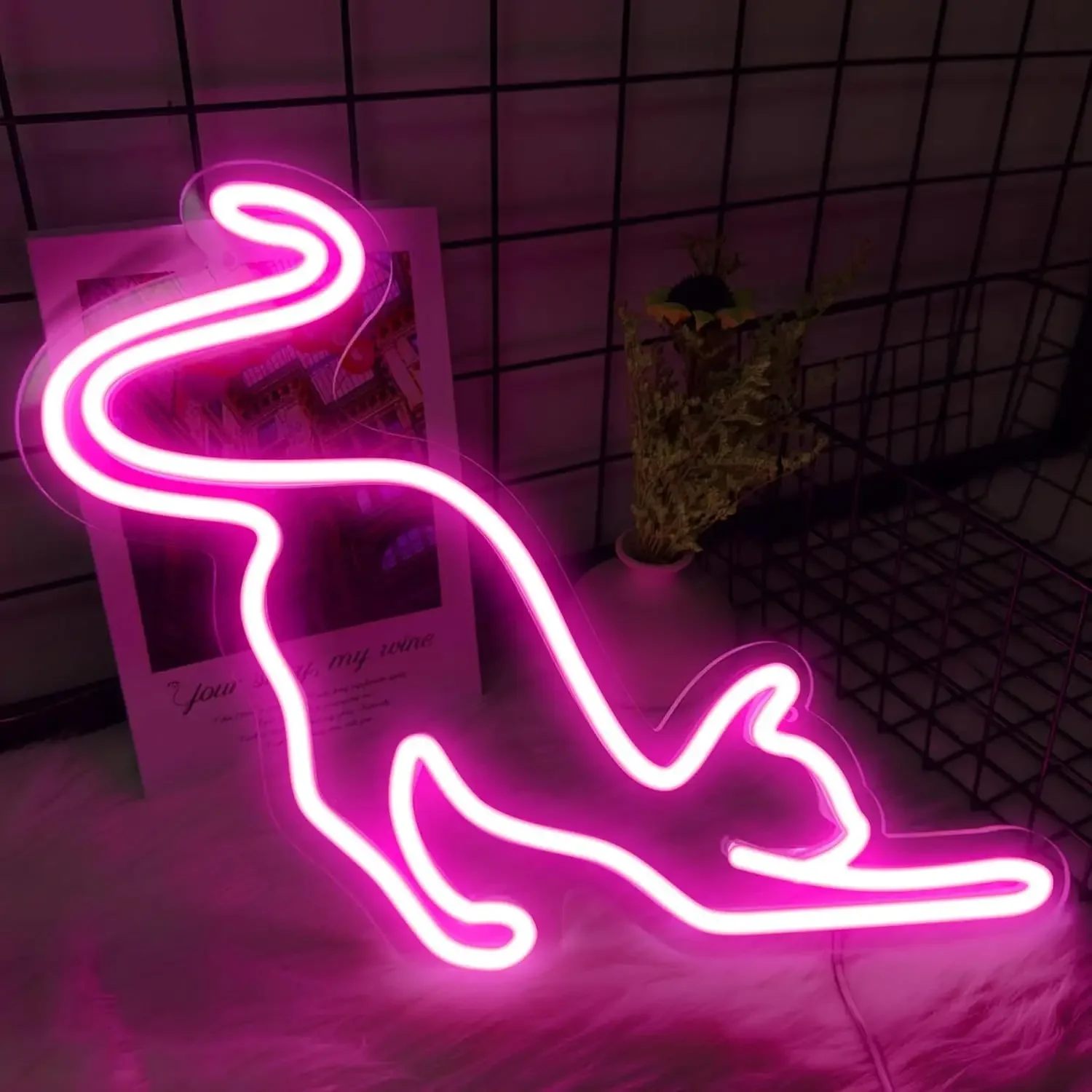 Cat Neon Sign Light LED Dimmable Cute Cat Animal LED Neon Light for Bars Christmas Weddings Birthday Parties Cat Lovers Gifts