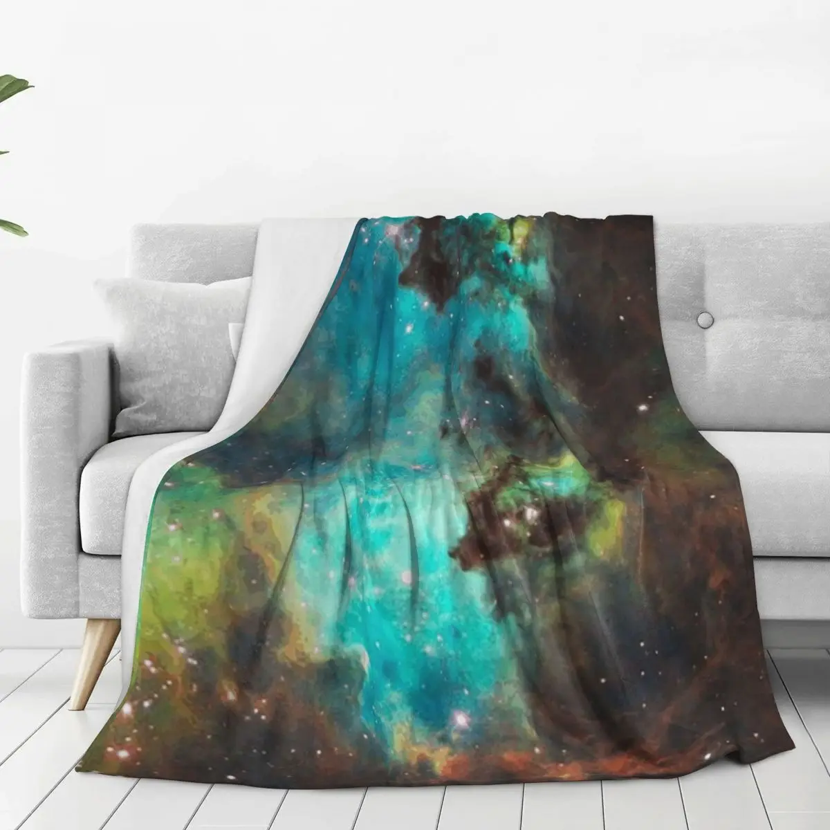 Green Galaxy Blanket Fleece Multi-function Sofa Throw Blankets For Home Bedroom Travel Throws Bedspread Quilt