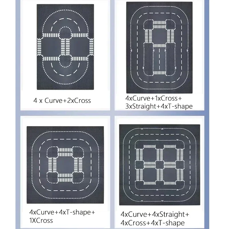 32x32 Building Block Base Plate Island Grassland Traffic Road Style Baseplate Parts for Figures Construction Toys For Kids Gifts