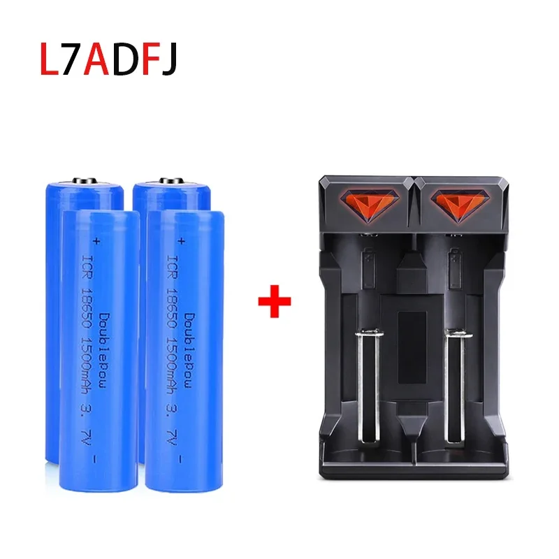 1500mah 18650 Li-ion Batteries With Charger 3.7V Rechargeable Battery For Electric Pointer Doorbell Flashlight Lithium Battery