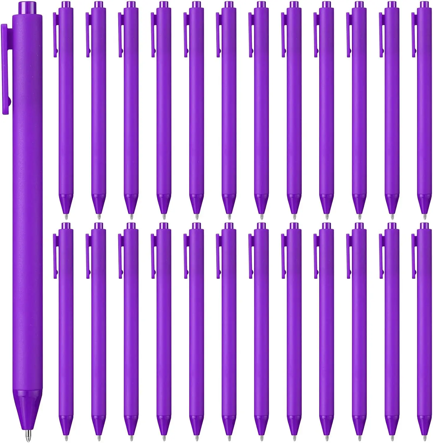 25 Pcs Ballpoint Pens Bulk Retractable Writing 1.0 mm Medium Point Black Ink Cute Pens Smooth Writing School Supplies for Teacher Students Employees Server Bridal Shower Baby Shower (Purple)