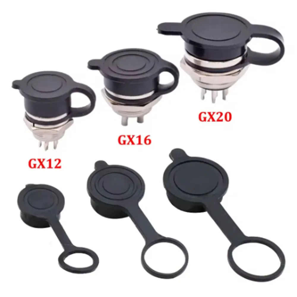 2Piece GX12 GX16 GX20 Aviation Plug Protective Cover Dust Cap Welding Cable Connectors Rubber Protective Cover