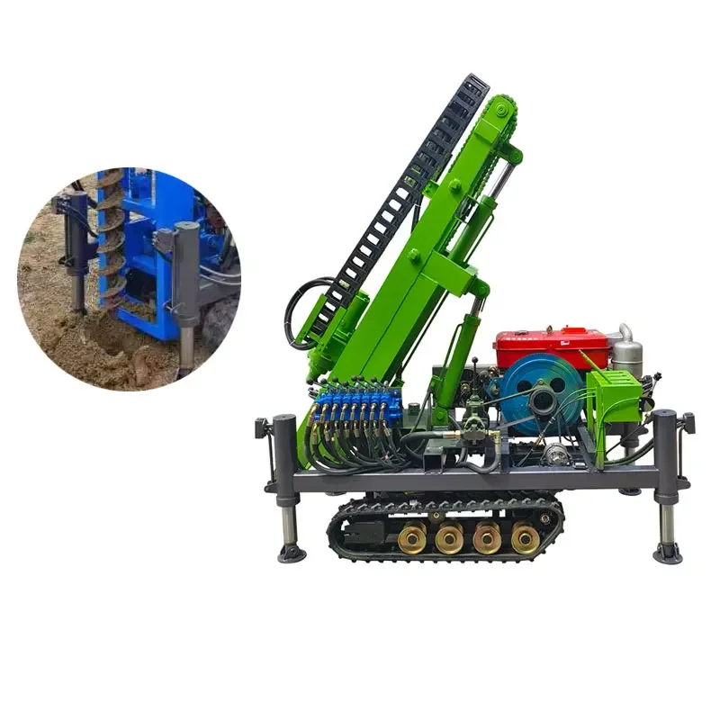 2.8-meter sliding frame travel pile driver 7-15km/h spiral drilling machine Hydraulic and pneumatic down the hole equipment