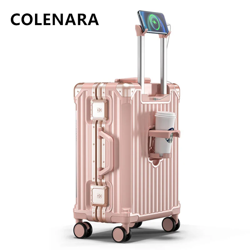 COLENARA-Valise de Voyage de 20 ans, Boîte d\'Embarquement, 22, 24, 26 Pouces, Cadre en Aluminium de Grande Capacité, Sacs à Roulettes