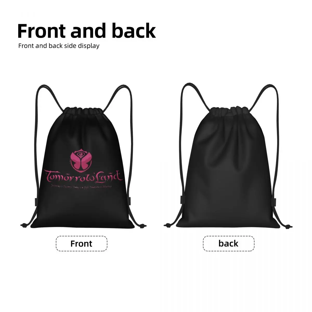 Custom Tomorrowland Drawstring Bag for Shopping Yoga Backpacks Women Men Sports Gym Sackpack