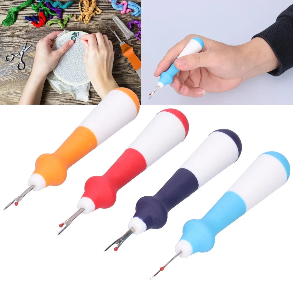 4pcs Handy Ergonomic Grip Seam Ripper Set Colorful Handle Rubber Thread Remover Tool Seam Rippers For Sewing