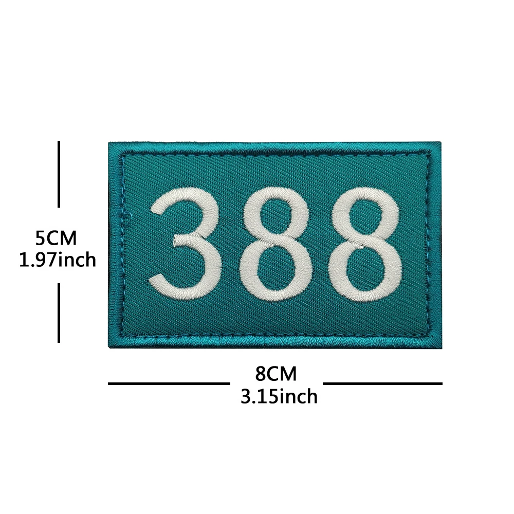 رقم اللعبة 388 007 230 067 456 001 شارة مطرزة هوك وحلقة شارة تكتيكية على ظهره رقعة الملابس #2