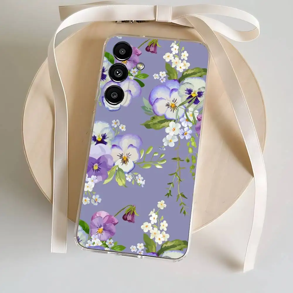 Custodia per telefono con motivi floreali vintage per Samsung S24,30,21,22,23,20 FE,lite,PIus,Ultra,5G,Nota,9.10 Cover trasparente