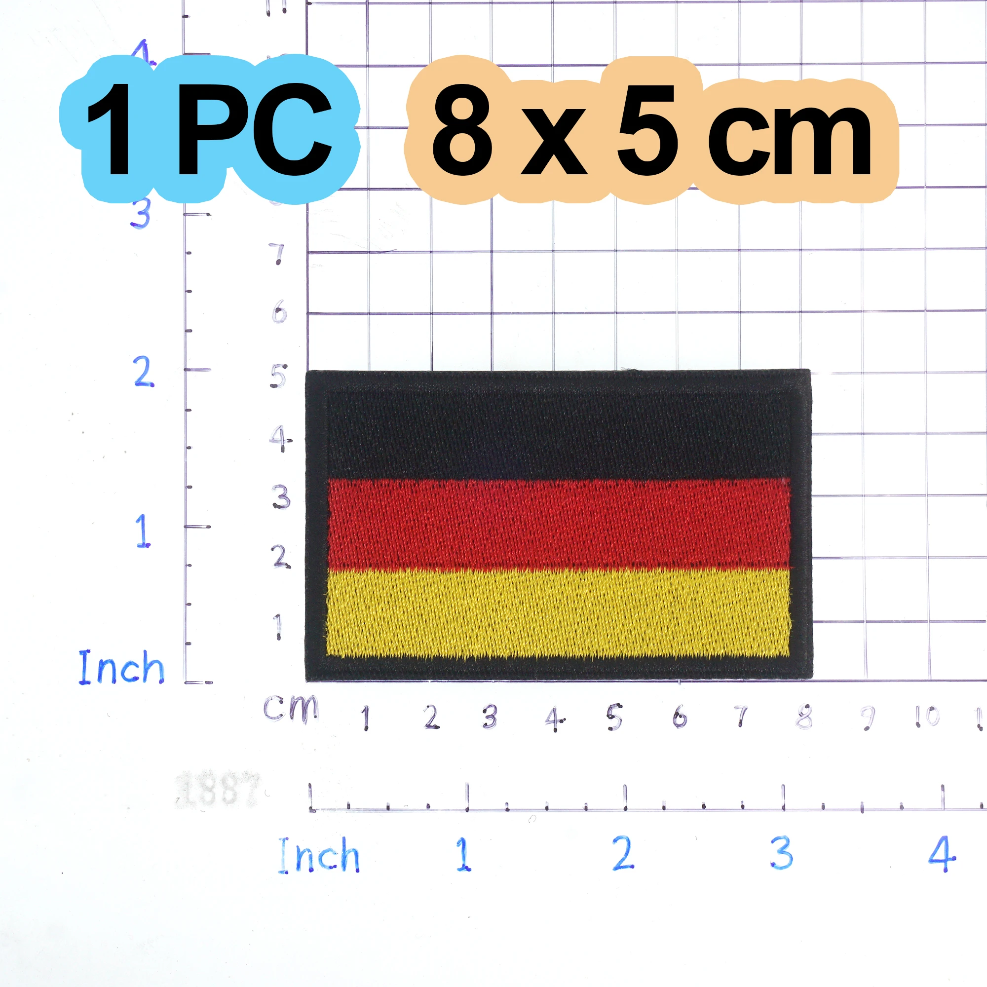 5PCS/1PC Deutsche Flagge Gestickter Aufnäher Deutschland Haken & Schleife Schulter Abzeichen Applikation Eisen Auf für Kleidung Zubehör