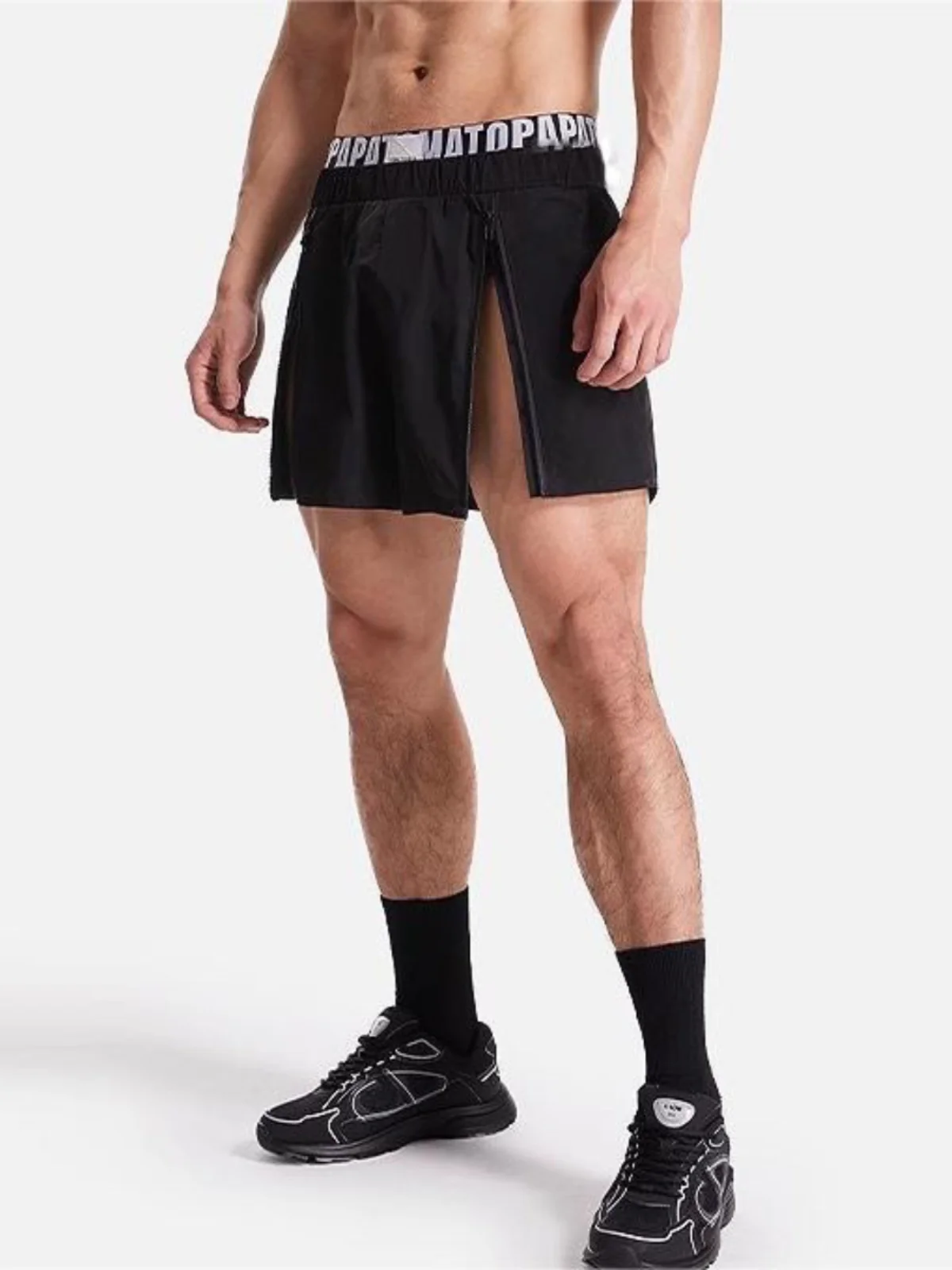 

Новые мужские спортивные шорты на молнии, быстросохнущие, дышащие, длиной до колена, для лета, для активного отдыха, свободного кроя