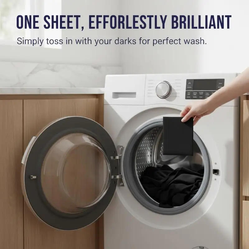 5-30pcs Laundry Brightening Sheets for Black Clothes Color Enhancer Sheet Non Fading Protection for Dark Garment Washing