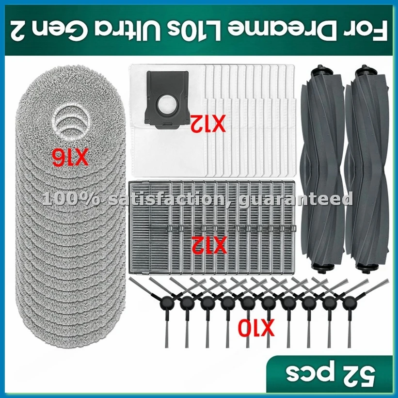 For L10s Ultra Gen 2 L30s Ultra Vacuum Cleaner Parts Main Side Brush Hepa Filter Mop Cloths Dust Bag-A09G