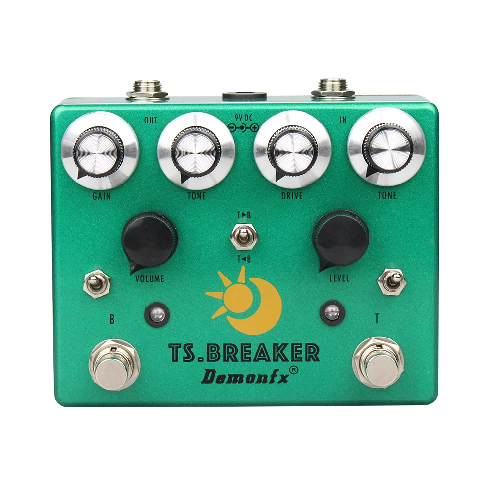 Demonfx TS.BREAKER Guitar Effect Pedal, Dual Overdrive Combined, BLUES, TS9 in One Pedal Add Order, Toggle