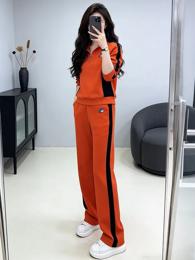 

Spring 2026 Women's Sweatirt Wide Leg Pants Set Casual Spor Sle Beautiful Two Piece Set Comfortable Breathable Cotton