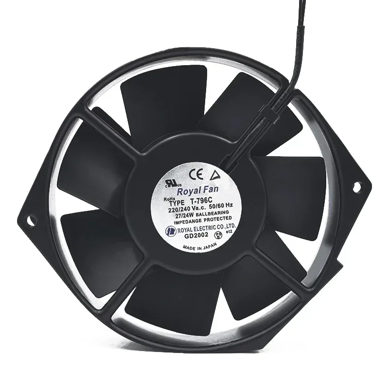 172*150*38MM ROYAL FAN T-796C 220/240V 27/24W All Metal High Temperature Cabinet Fan 15038