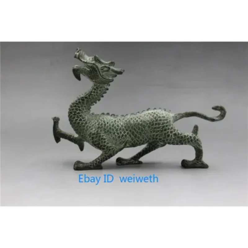 

Old Chinese Fengshui Bronze Zodiac Year Kirin Statue 19CM