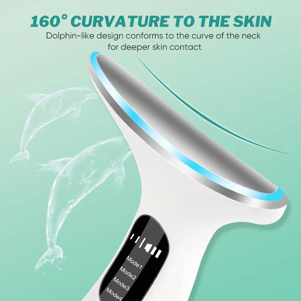 3-in-1 LED 페이셜 마사지 페이스 리프팅 머신 페이셜 넥 마사지 안티 에이징 링클 스킨 홈 페이셜 마사지 뷰티 도구
