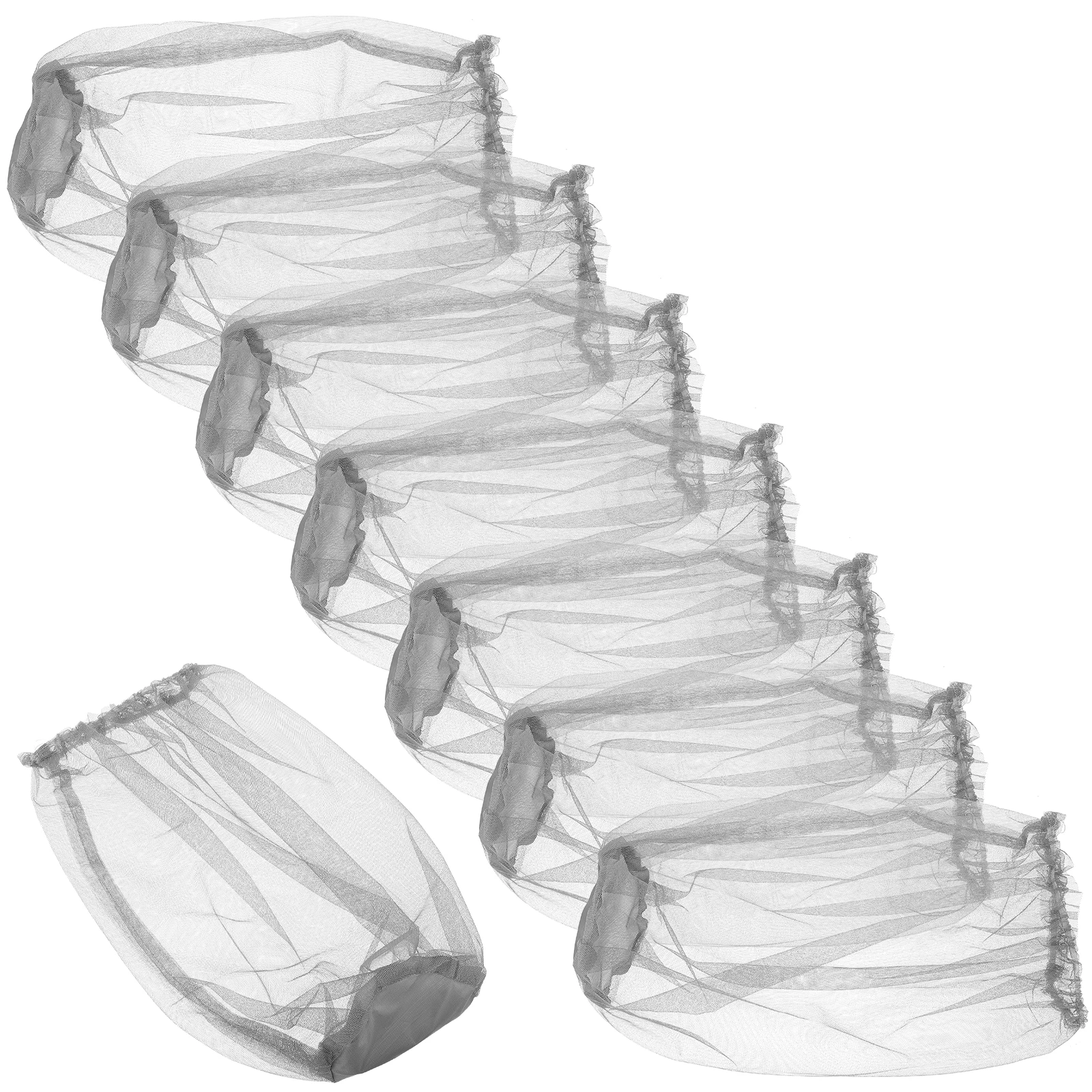 

8pcs Mosquito Hat Net Outdoor Professional Bug Head Mesh Fishing Hiking Accessory Portable Insect Protection Hat For Men Women