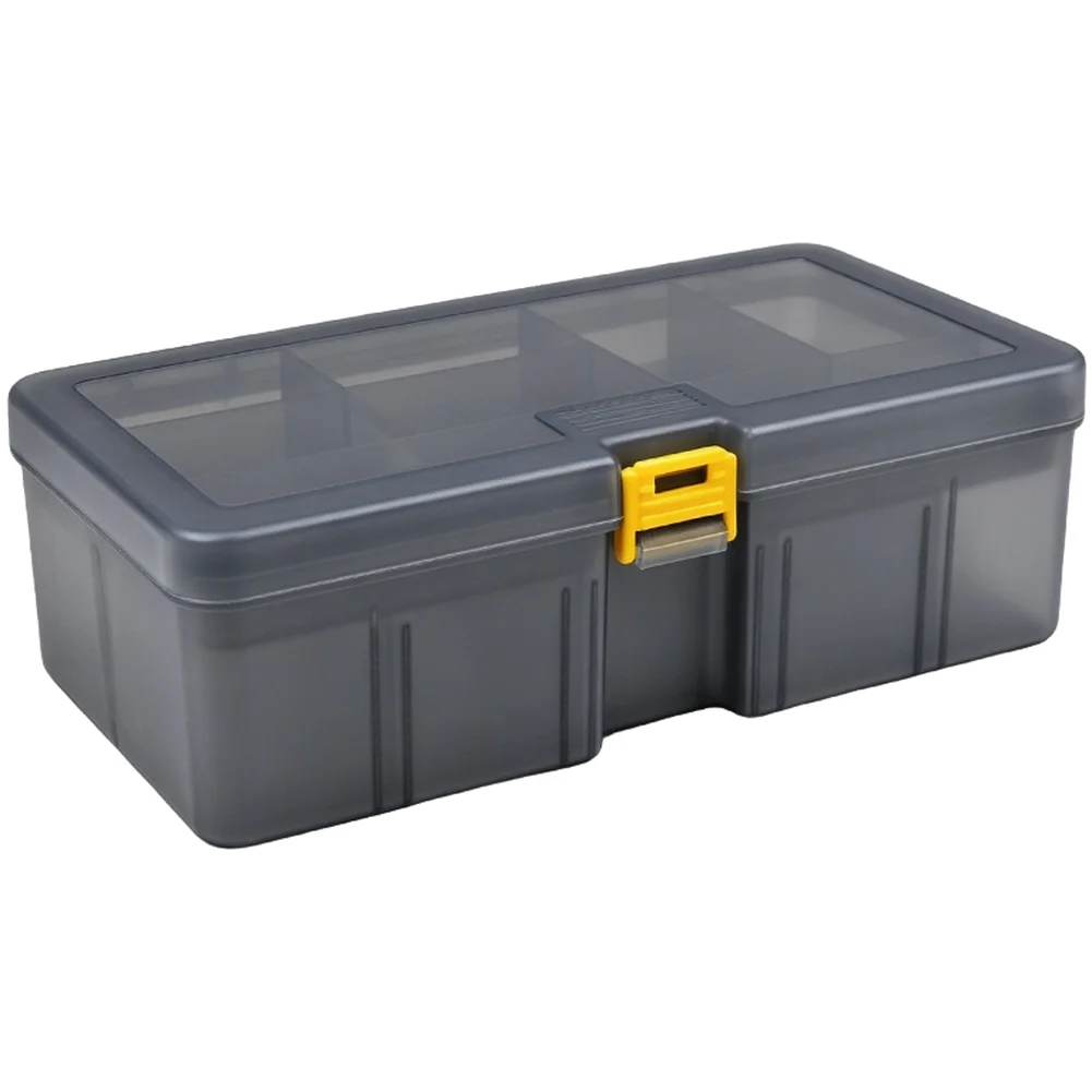 Double Layer Fishing Tackle Box Plastic Lure Storage Case With Removable Dividers Secure Latch Hanging Hole For Outdoor Gear