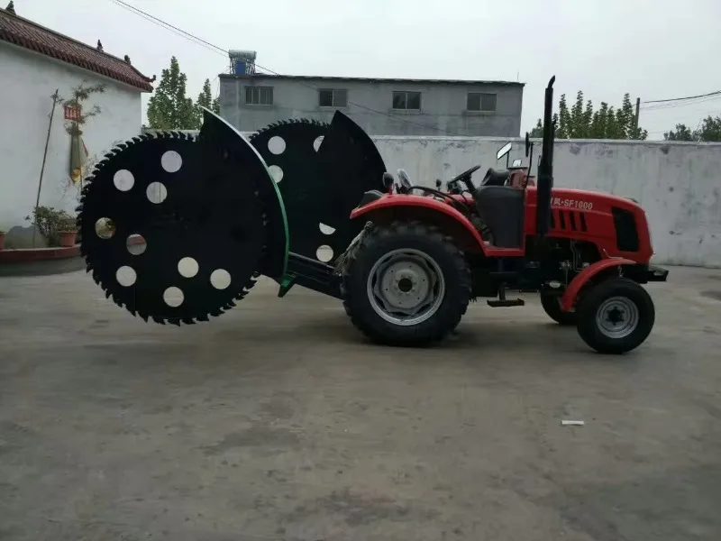 Trenching Machines Large Four-Wheel Tractor Rear-Mounted Disc Trencher For Water Pipe Trenching Equipment