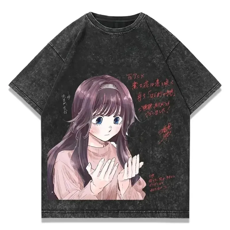 Camiseta com estampa de anime elegante e perfumada, roupa personalizada para todas as estações, camiseta plus size para mulheres e homens