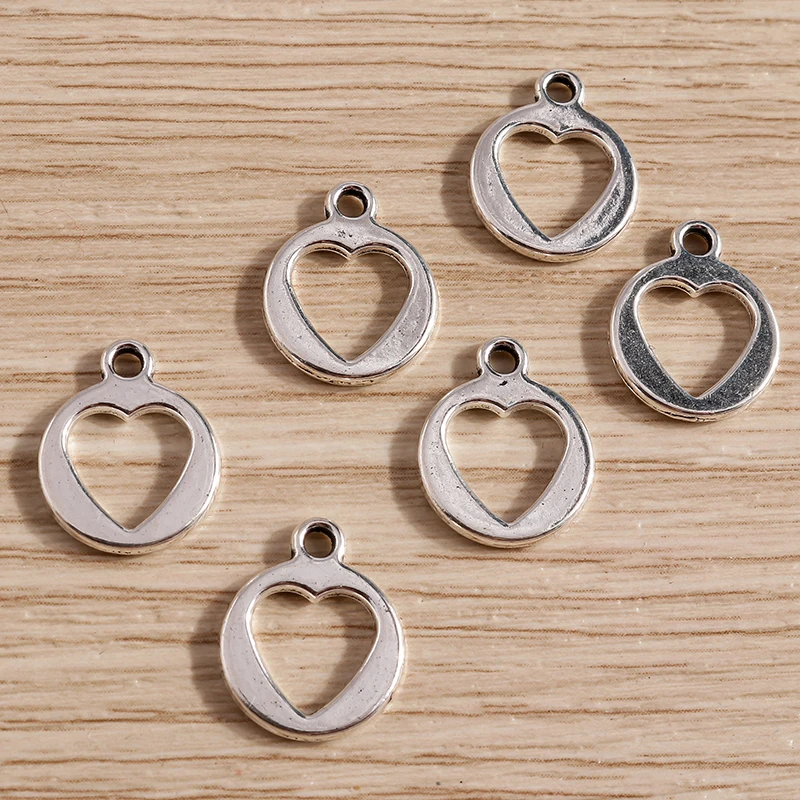 Tusember 50 Stück 12*15mm Legierung Niedliche Metall-Herzanhänger für Schmuckherstellung Niedliche Ohrringe Halsketten Armbänder DIY-Zubehör – Detail 3