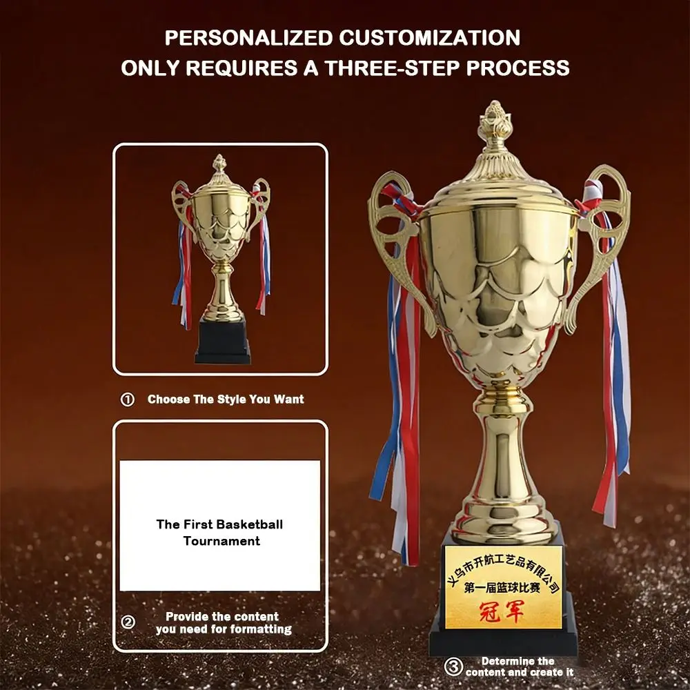 28/32/35/40/44/50cm Trophy Cup Metal Cup Gold Color Champion Trophy Plastic Sculpture Customizable Winner Cup Team Prize