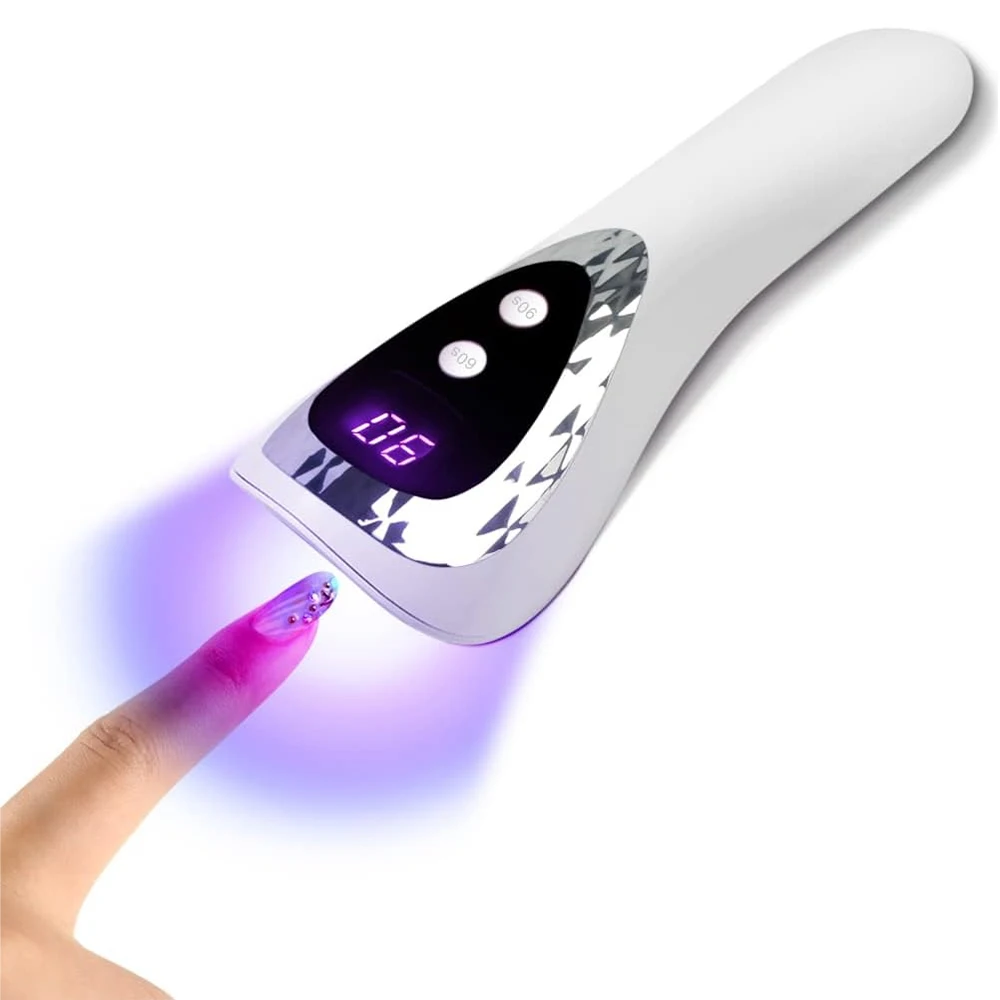 LULAA Handheld LED UV Nail Lamp Rechargeable Nail Dryer with 5 Lamp Beads Fast-Dry Machine Portable Home DIY Salon Manicure