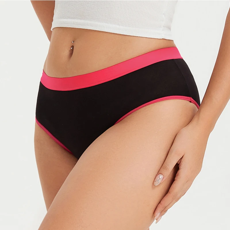 BANNIROU-ropa interior de 3 piezas para mujer, bragas deportivas transpirables de algodón suave, de tiro bajo, lencería