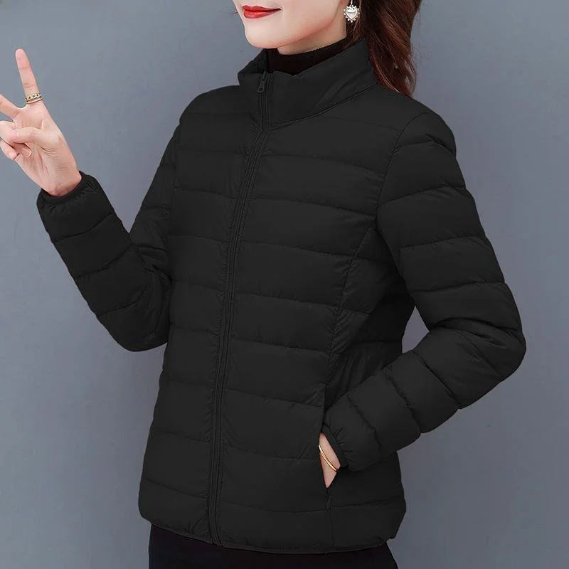 Jaet de algodón ligero y cálido para mujer, abrigo superior ligero y cálido de talla grande para mamá, invierno, 2024