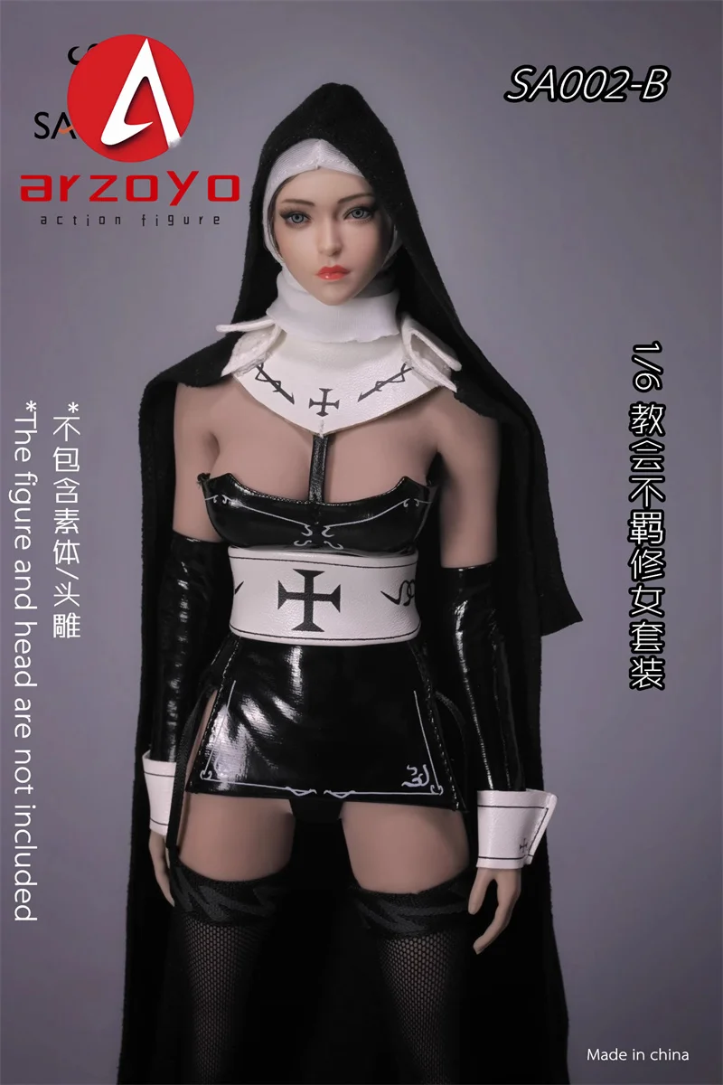 SA Toys SA002 1/6 Church Sisters Tube Top Skirt Dress Long Cloak Clothes Set Model Fit 12'' Female Action Figure Body