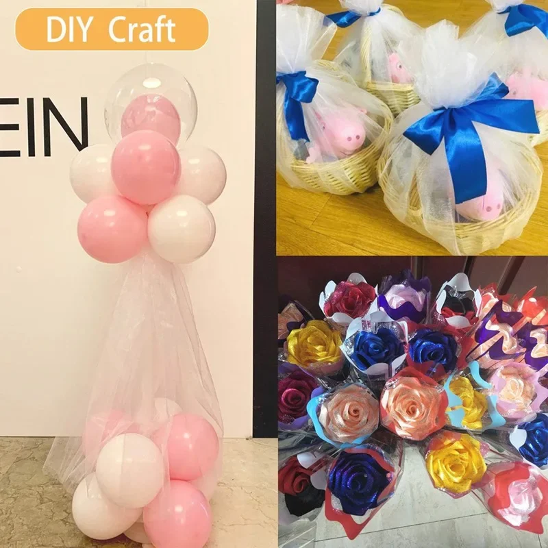 5/10m Organza Tüll Stoff Kristall Organza Rolle, schiere glänzende Stoff für Hochzeits feier Hintergrund Dekor Geschenk verpackung DIY Handwerk – Detail 5
