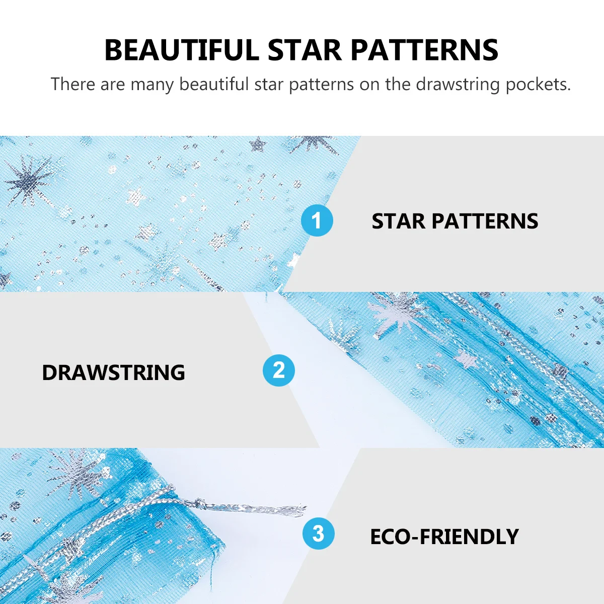 

50Pcs Fabric Gift Bags Star Design Drawstring Candy Pouches Lovely Snack Storage Multipurpose Bags Candy Pouches