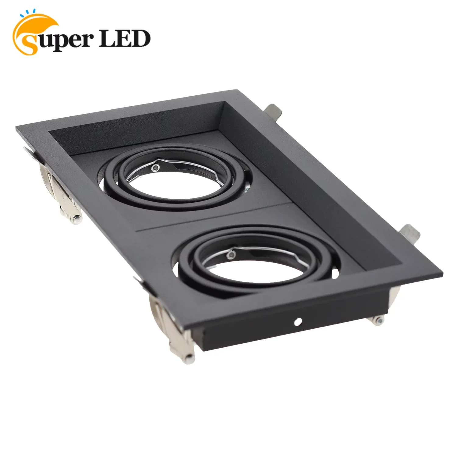 Black Recessed Ceiling LED GU10 Fixture Frame Panel Down Light Cut Hole 105mm Aluminum Iron Square Fixture Frame