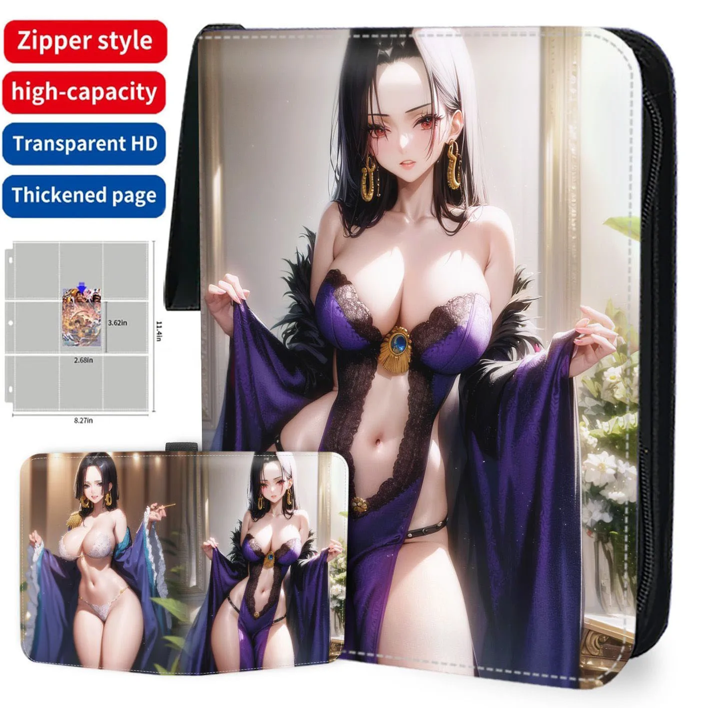 

900Pcs 9 Pocket Anime One Piece Card Binder Book Zipper PU Leather Cards Album Display Game Collection Card Kids Toy Gift